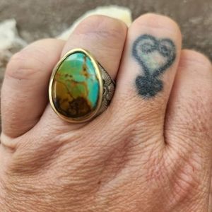 Turquoise mixed metal ring OnyxArmory